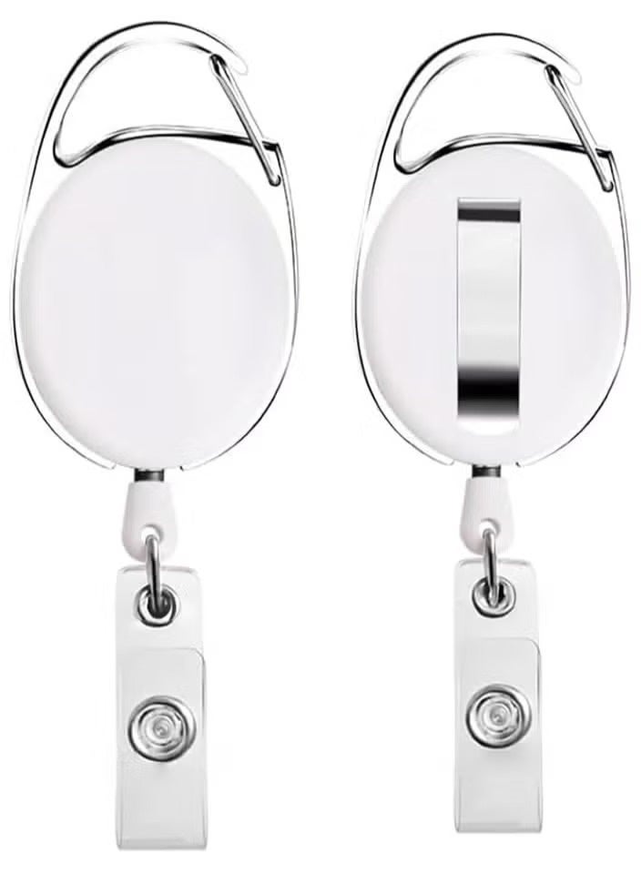 MTC [Pack of 5] White Retractable Badge Holder with Reel Clip – Durable ID Card Holder for Work, Office, School, and Keychain Accessories - Image 5